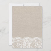 レースボウ&バーラップヴィンテージブライダルシャワー 招待状 (裏面)