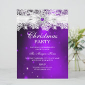 レースボーエレガントパープルクリスマスホリデーパーティー 招待状 (スタンド正面)