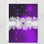 レースボーエレガントパープルクリスマスホリデーパーティー 招待状 (裏面)