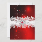 レースボーエレガントレッドクリスマスホリデーパーティー 招待状 (裏面)