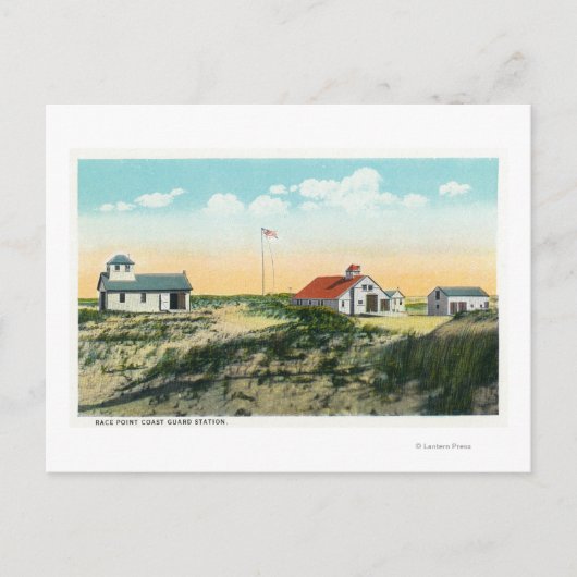 レースポイントコーストガードステーションの表示 ポストカード (正面)