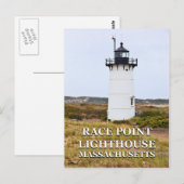 レースポイントライトハウス、マサチューセッツ州はがき ポストカード (正面/裏面)