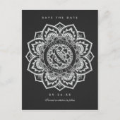 レースマンダラ日付の結婚はがきを保存 案内ポストカード (正面)