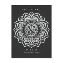 レースマンダラ日付の結婚はがきを保存