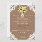 レースメイソンジャールヒマワリ素朴ブライダルシャワー 招待状 (正面)