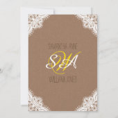 レースメイソンジャールヒマワリ素朴ブライダルシャワー 招待状 (裏面)