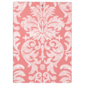 レースモダンダマスクパターン – 珊瑚と灰色 クリップボード (裏面)