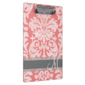 レースモダンダマスクパターン – 珊瑚と灰色 クリップボード (右)