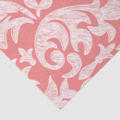 レースモダンダマスクパターン – 珊瑚と灰色 薄葉紙 (詳細)