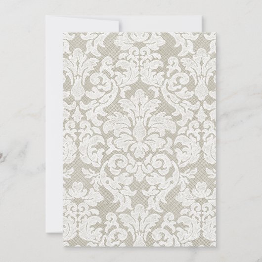 レースモダンブライダルシャワー又は婚約パーティ 招待状 (裏面)