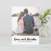 レースモダン結婚の愛と写感謝してい真 サンキューカード (スタンド正面)