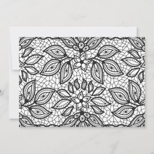 レースモダン結婚の愛と写感謝してい真 サンキューカード (裏面)