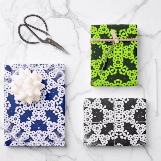 レースラッピング紙フラットセット3 ラッピングペーパーシート (正面)