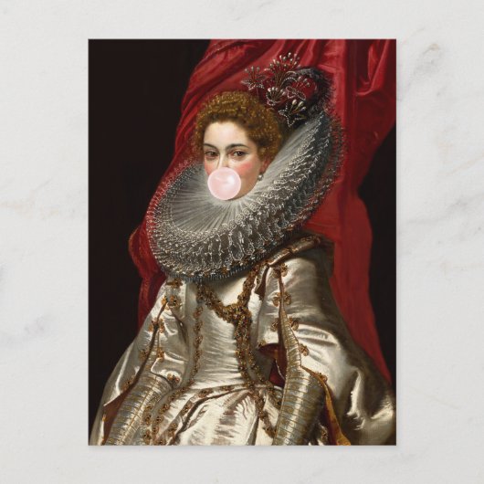 レースラフ付きバブルガムディバ ポストカード (正面)