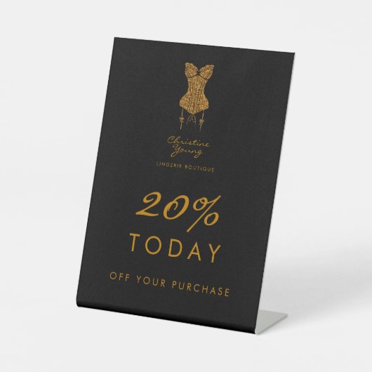 レースランジェリーブティックトゥデイセールブラック 台座サイン (正面)