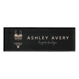 レースランジェリーブティックロゴビジネス 名札