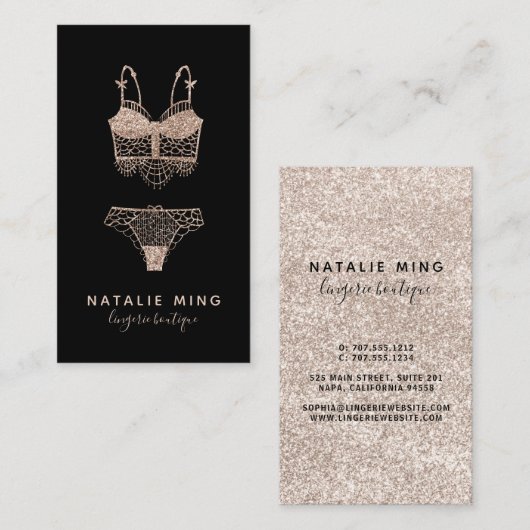 レースランジェリーブティックロゴ 名刺 (正面/裏面)