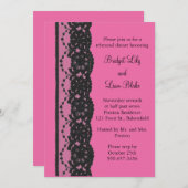 レースリハーサルディナー(明るい赤紫色) 招待状 (正面/裏面)