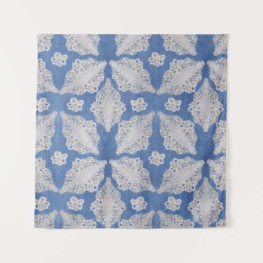 レースリピート付きデニム タペストリー (正面)