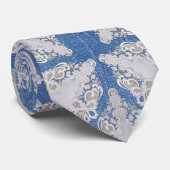 レースリピート付きデニム ネクタイ (ロール)