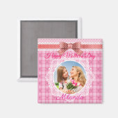 レースリボン幸せな母の日 マグネット (正面/裏面)