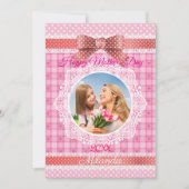 レースリボン 幸せな母の日 カード (正面)