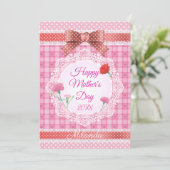 レースリボン 母の日おめでとう カード (スタンド正面)