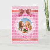 レースリボン 母の日おめでとう カード (正面)