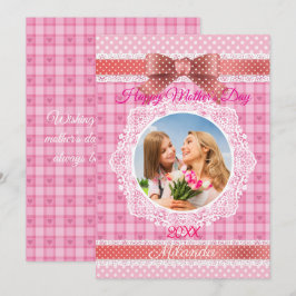 レースリボン 母の日おめでとう カード