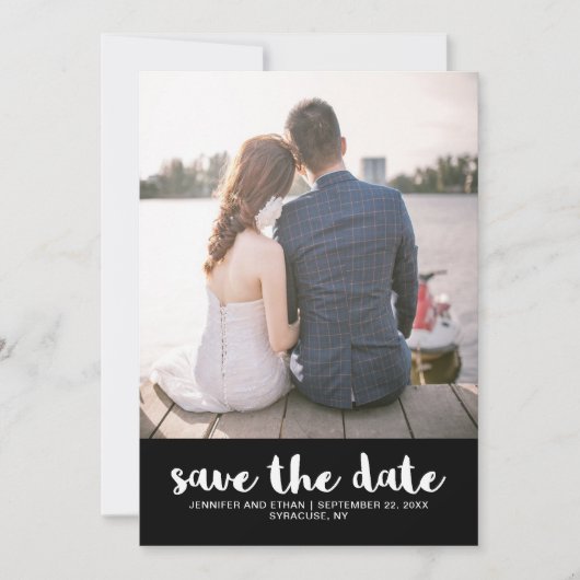 レースルックの結婚式 Save the Date フォト セーブザデート (正面)