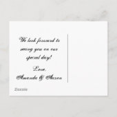 レースルック素朴ウォーミングバーラップウェディングRSVPポストカード インビテーションポストカード (裏面)