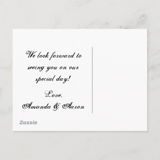 レースルック素朴ウォーミングバーラップウェディングRSVPポストカード インビテーションポストカード (裏面)