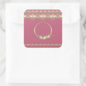 レースレースのようフレーム黄金ロマンチックなカスタマイズ可能文字 スクエアシール (バッグ)