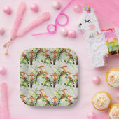 レース上のエキゾチックな鳥 ペーパープレート (パーティー)