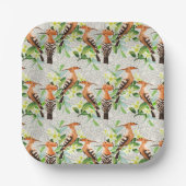 レース上のエキゾチックな鳥 ペーパープレート (正面)
