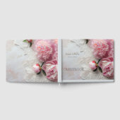 レース上のピンクの牡丹 ゲストブック (全面)