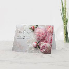 レース上のピンクの牡丹 招待状