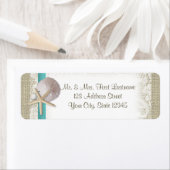 レース上の真珠、ヒトデと砂ドル ラベル (インサイチュ)