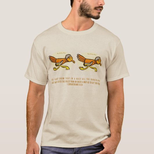 レース中にランナーが全員いるか知らな走い Tシャツ (正面)