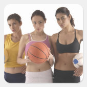 レース中違うの3人の女性が スクエアシール (正面)