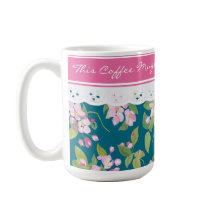 レース付きダークブルーのピンクフェイクの花