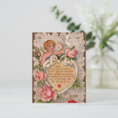 レース付きバレンタイン詩 シーズンポストカード (スタンド正面)