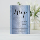 レース付きペリウィンクルデザインRsvpカード 出欠カード (スタンド正面)