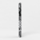 レース付き白ストライプの黒パッチワーク Case-Mate iPhoneケース (裏面/右)