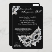 レース仮装ボールマスクの衣装ハロウィーン部品 招待状 (正面/裏面)