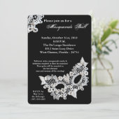 レース仮装ボールマスクの衣装ハロウィーン部品 招待状 (スタンド正面)