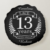 レース伝統的結婚記念日13年 ラウンドクッション (裏面)