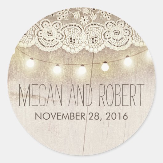レース及びストリングラ素朴イ結婚ト ラウンドシール (正面)