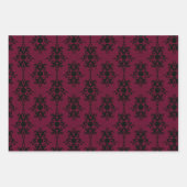 レース及びダーククラシックダマスクのラッピング紙シート ラッピングペーパーシート (正面)