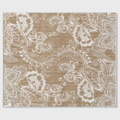 レース及びバーラップの花柄#2の包装紙のギフト用包装紙 ラッピングペーパー (フラット)